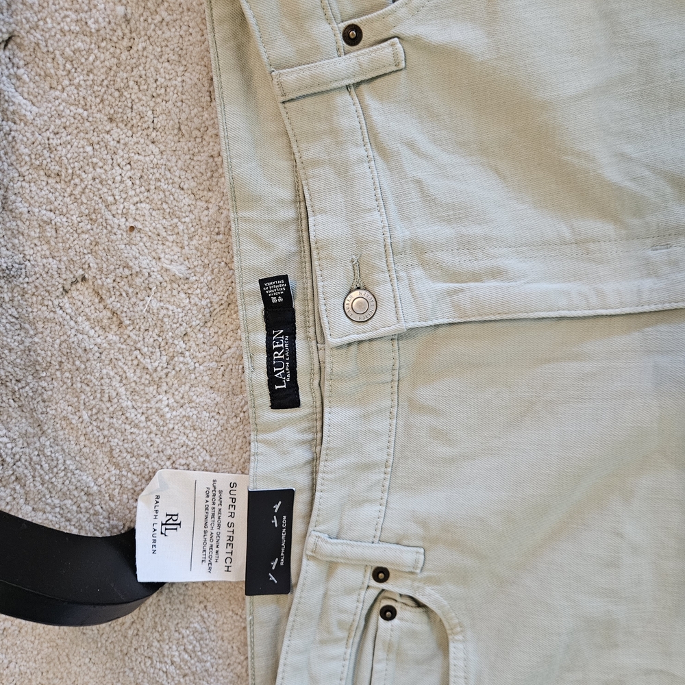 Ralph Lauren Mint Green Boot Cut Super Stretch Denim. 18W - Picture 5 of 6